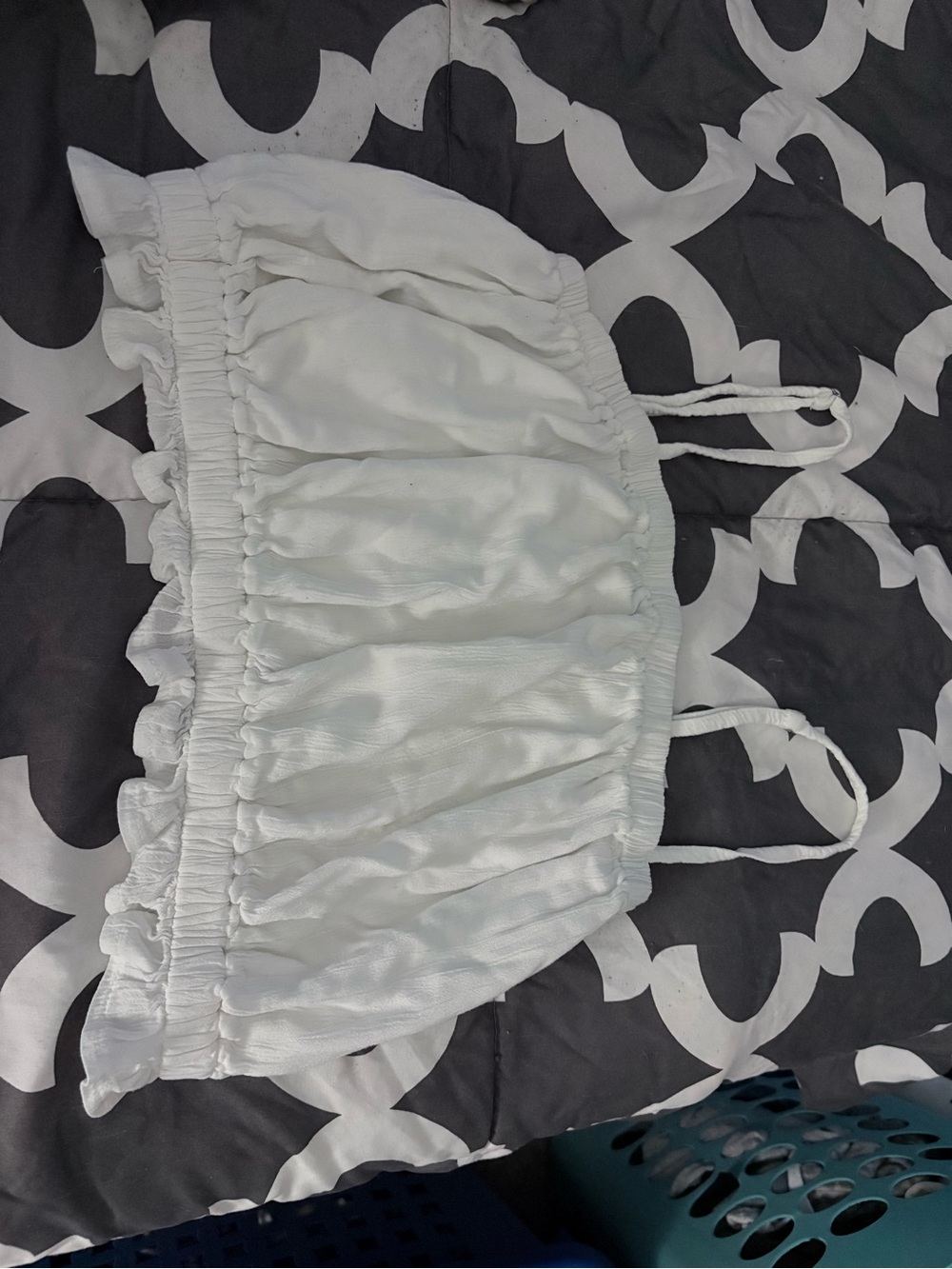 White Ruffled Tube Top - Picture 5 of 5